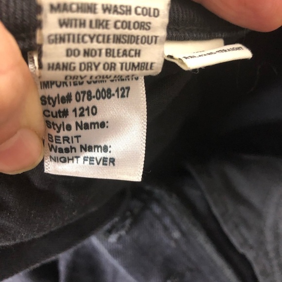 Trave Berit Relaxed Straight Cuffed Jeans Sz 28 Black Stretch Buttonfly Casual - Picture 9 of 11